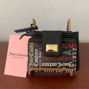 Juicy Couture Black Multi-Logo Block Party Tab Card Case--New with Tags